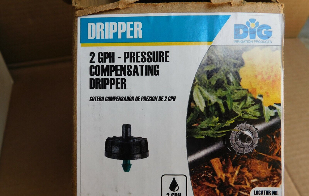 DIG 2 GPH Pressure Compensating Dripper Button Black Green, 20-Pack