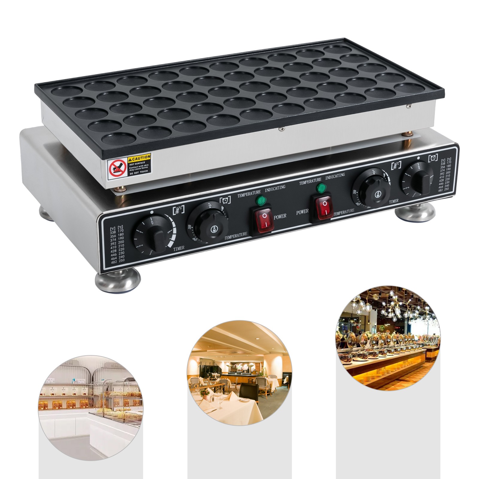 110 V 50 Hole Electric Dutch Poffertjes Mini Pancake Baker Maker Machine New