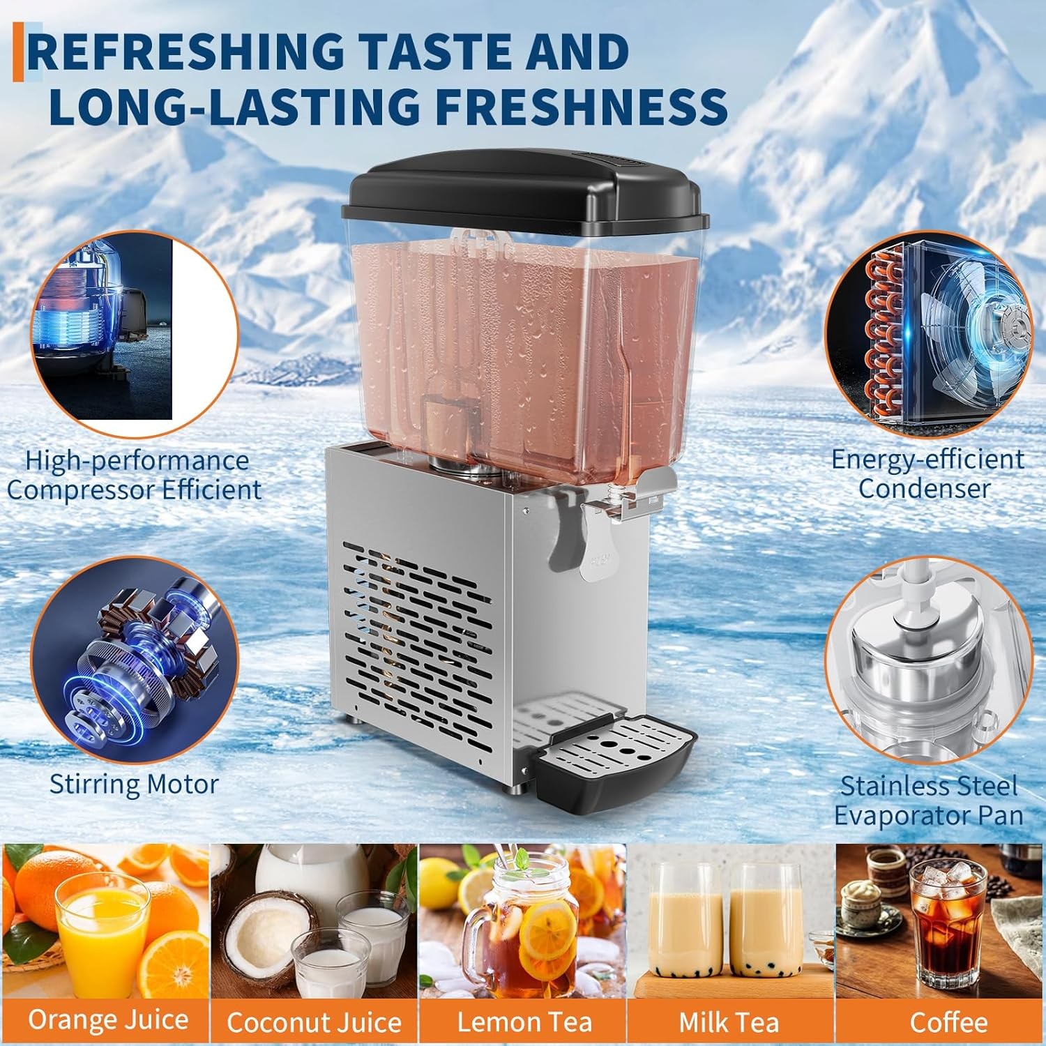 18LX1 Commercial Beverage Dispenser Juice Cold Soda Fountain Machines 150W 115V