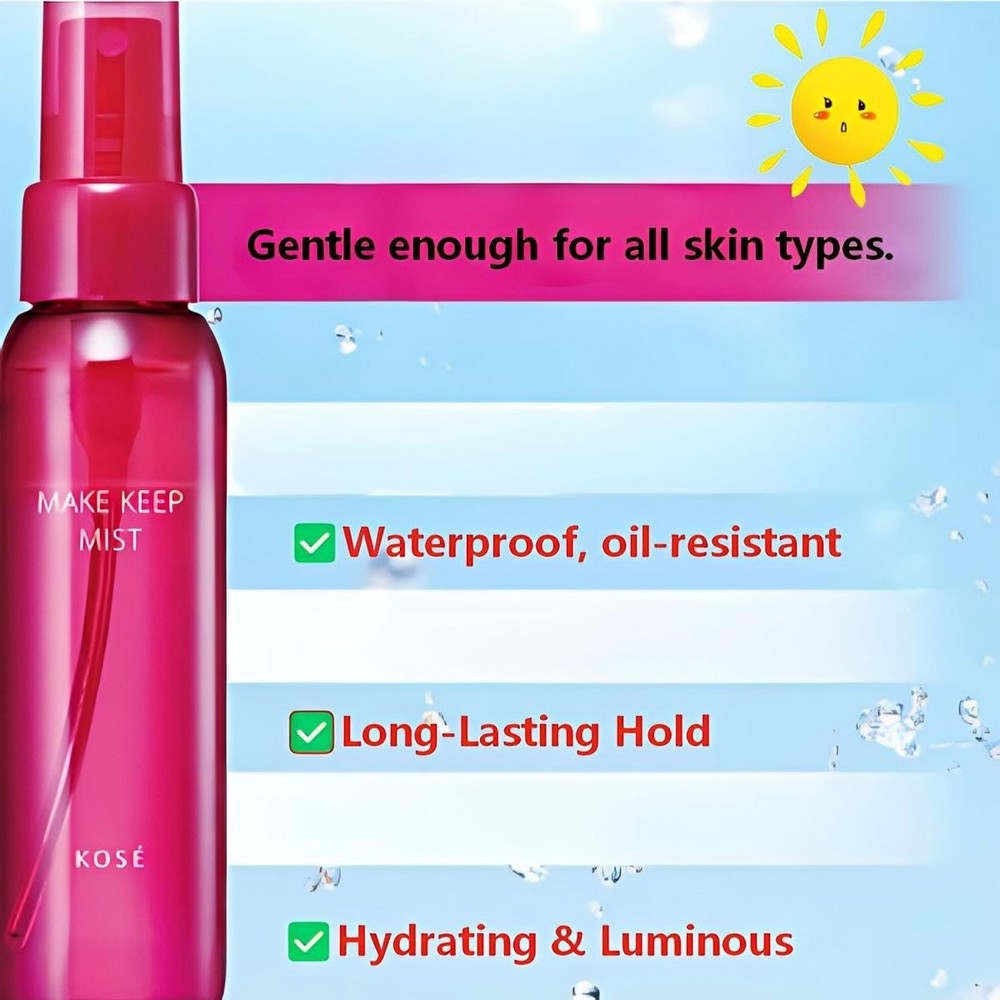 KOSÉ Make Keep Mist EX+ Setting Spray 80mL Waterproof Long-Lasting Makeup Fixer