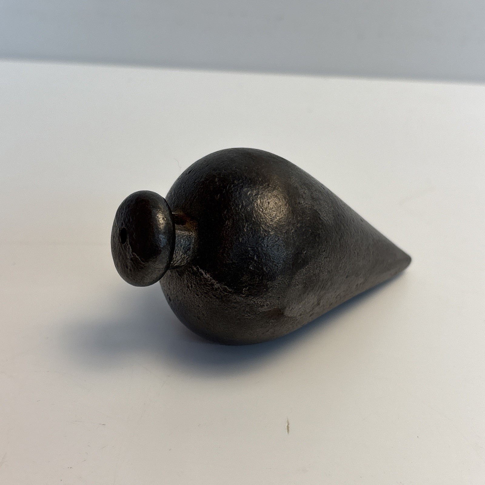 Antique Large Iron Plumb Bob 1 Lb 2 Oz 3 1/2 Inch Masonry Tool