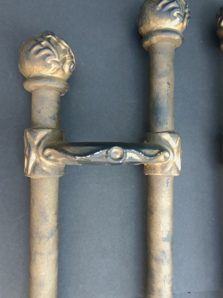 Vintage Iron Fireplace Screen Supports