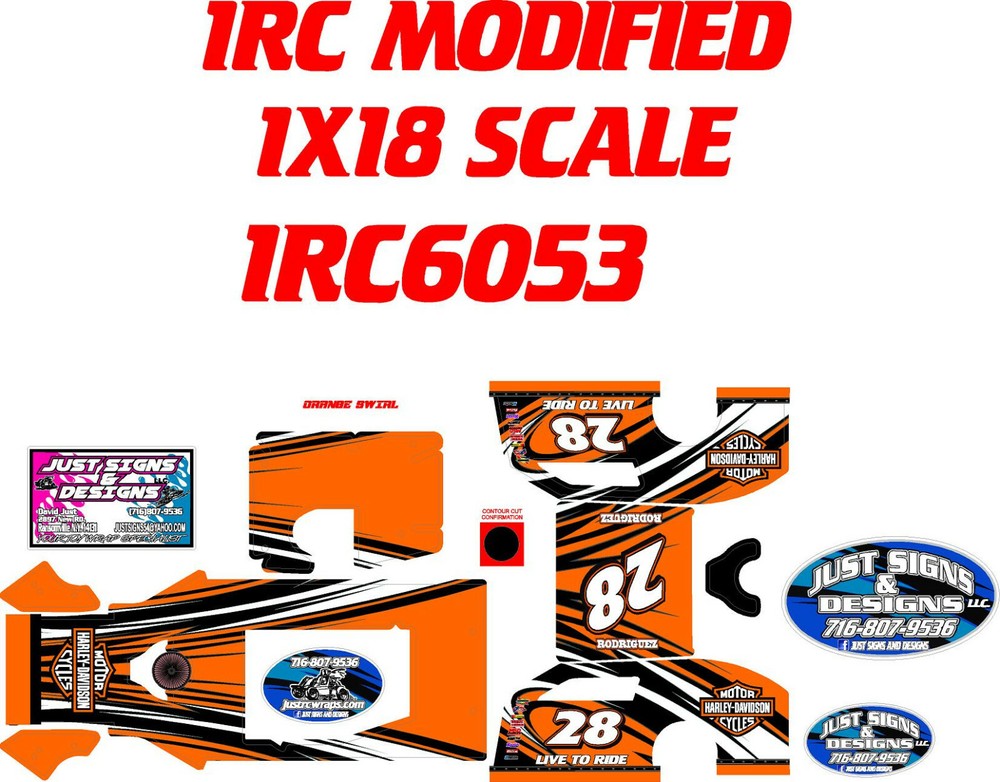 1RC MODIFIED 1RC605 WRAP THEME SWIRL ORANGE