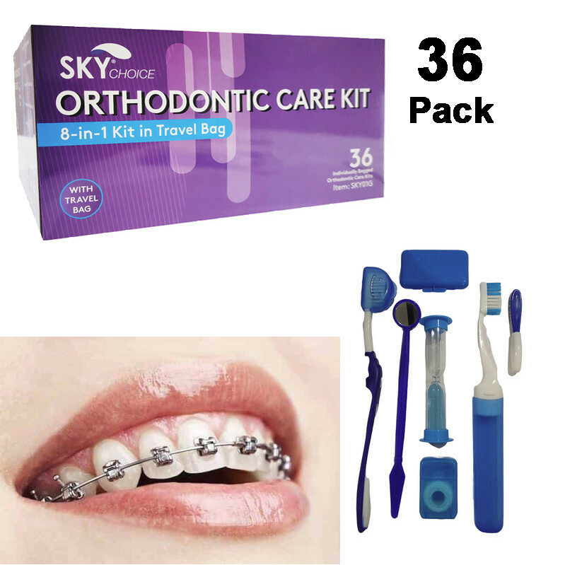 Braces Cleaning Kit Portable Orthodontic Toothbrush Oral Care 36-pack (8pc each)