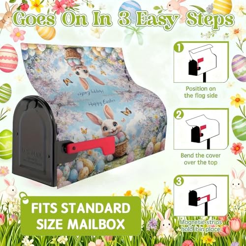 Mailbox Covers Easter Mailbox Covers Magnetic Standard 21*18in Easter Day -15