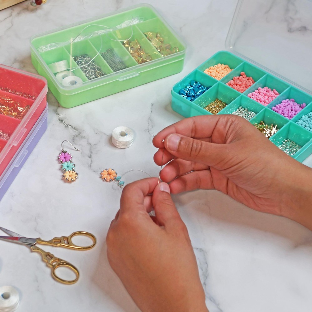 Personality Case Color-Coded Organizers, 4 Stackable boxes, 22 compartments i...