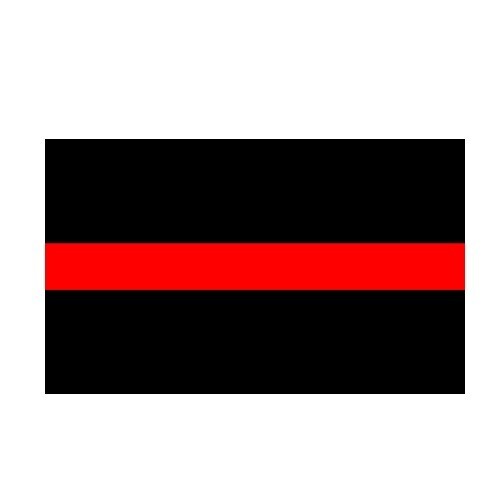 4 Inch Non-Reflective Thin Red Line Rectangle Firefighter Sticker 0348