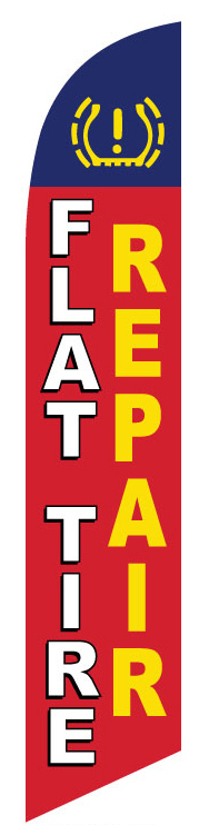 Flat Tire Repair Fix 12ft Feather Banner Swooper Flag - FLAG ONLY