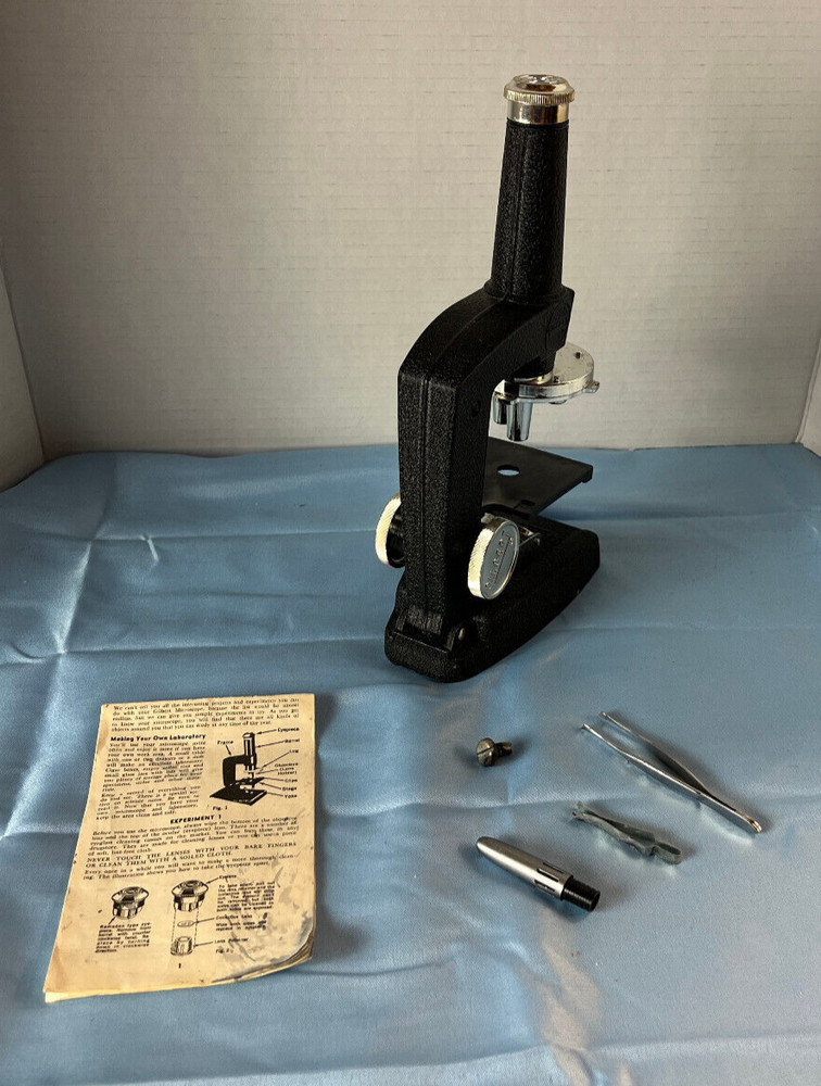 Gilbert Microcraft Microscope Vintage Metal Box NOT COMPLETE