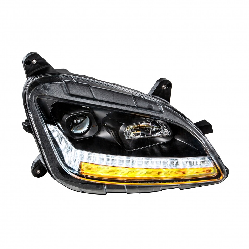 Blackout Projection Headlight w/ LED Sequential Turn/DRL for Peterbilt-Passenger