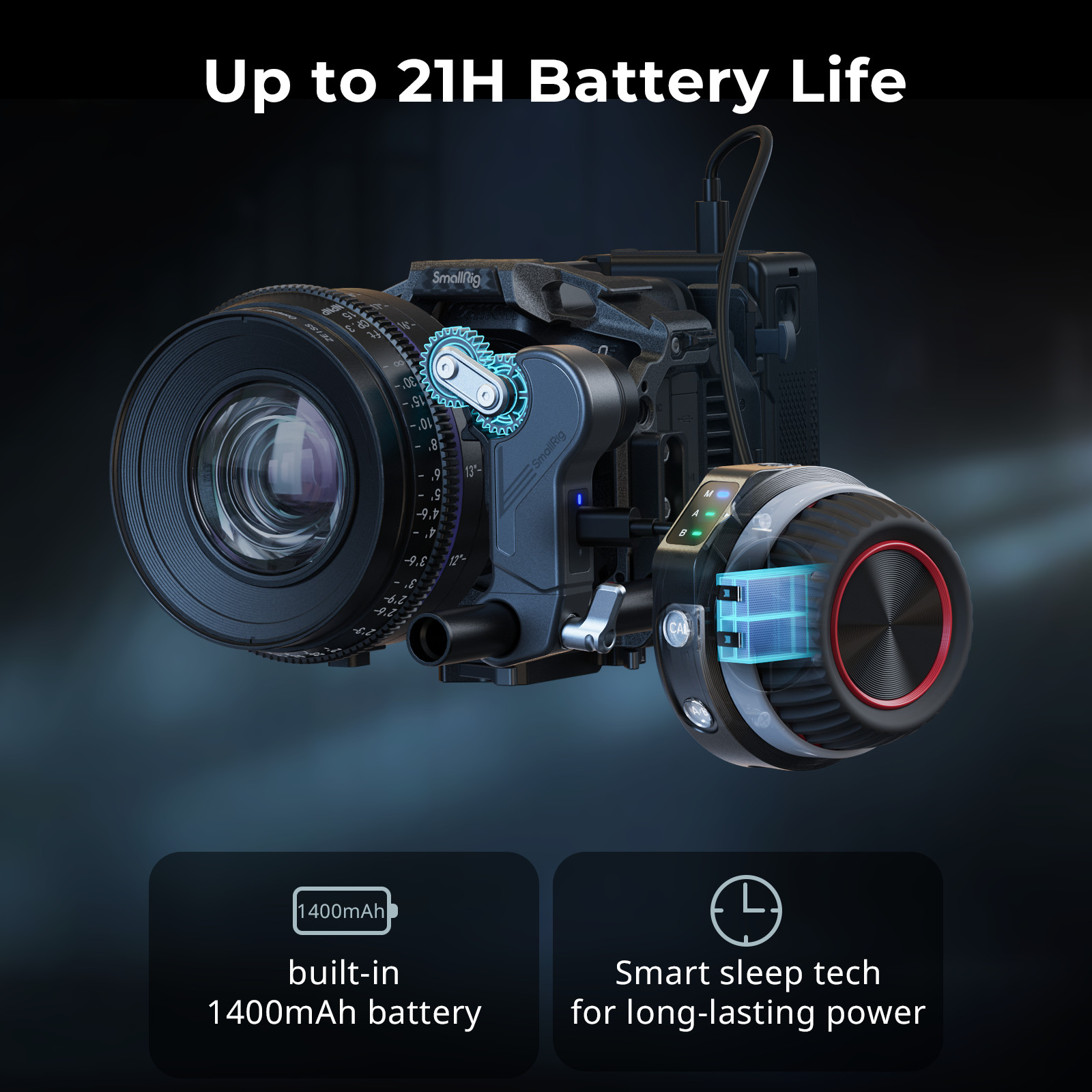 SmallRig Wireless Follow Focus Lite Kit with Handwheel Controller & Receiver Mot