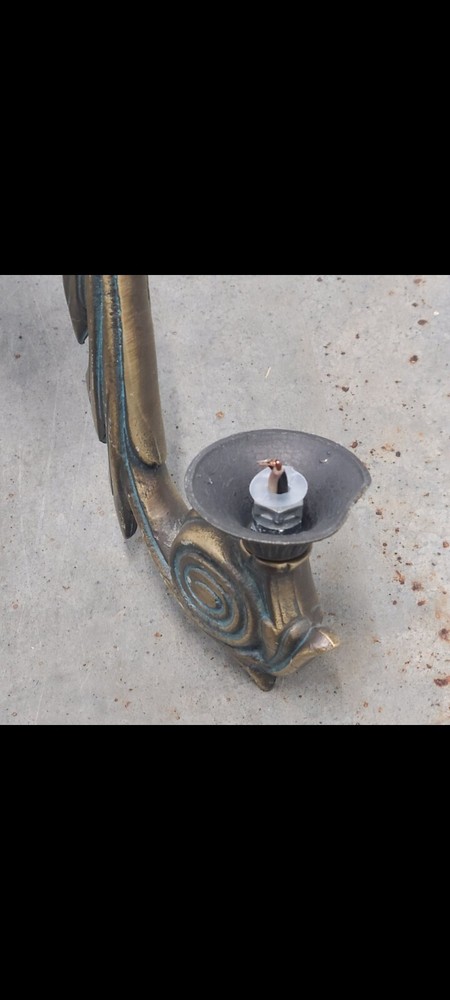 Ornate Antique solid brass double arm wall sconse