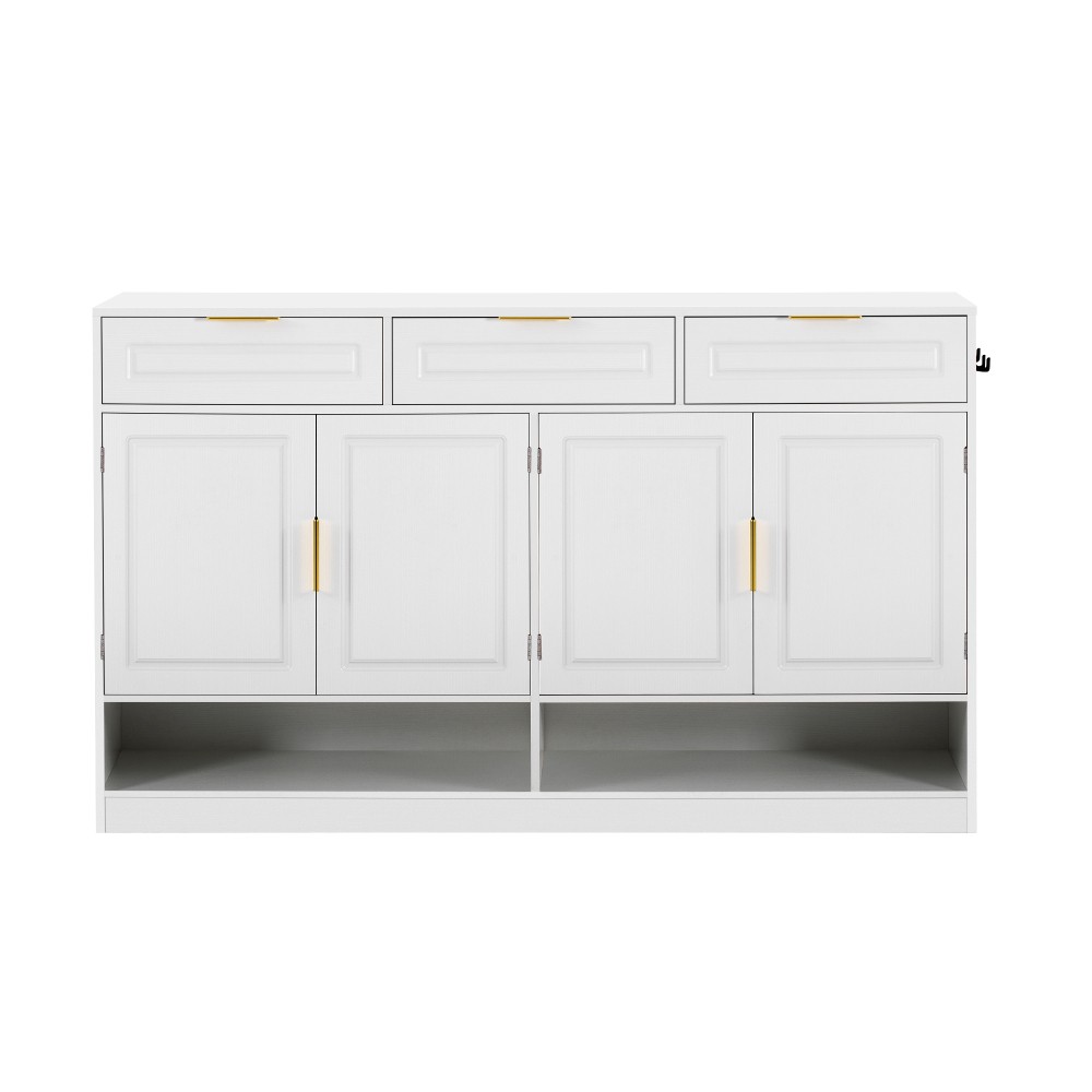 Sideboard with 3 Drawers & Adjustable Shelf, Multi-Functional Storage Buffet