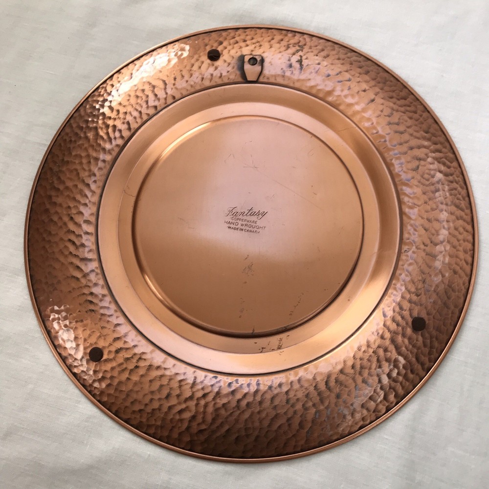 Vintage Solid Copper Plate Canada Leaf By Fantasy CopperWare Solid Decorative