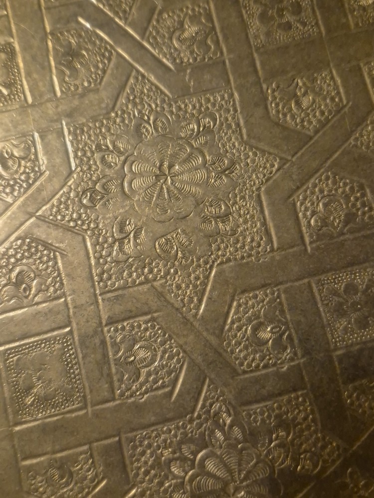 Great Hand Made Silver Moroccan Or Middle Eastern? Round Tray