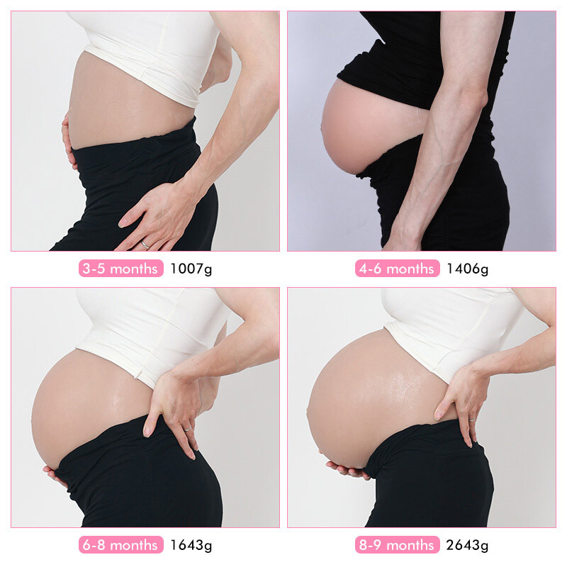 Roanyer Silicone Pregnant Belly Fake Belly Bump all months for Crossdresser