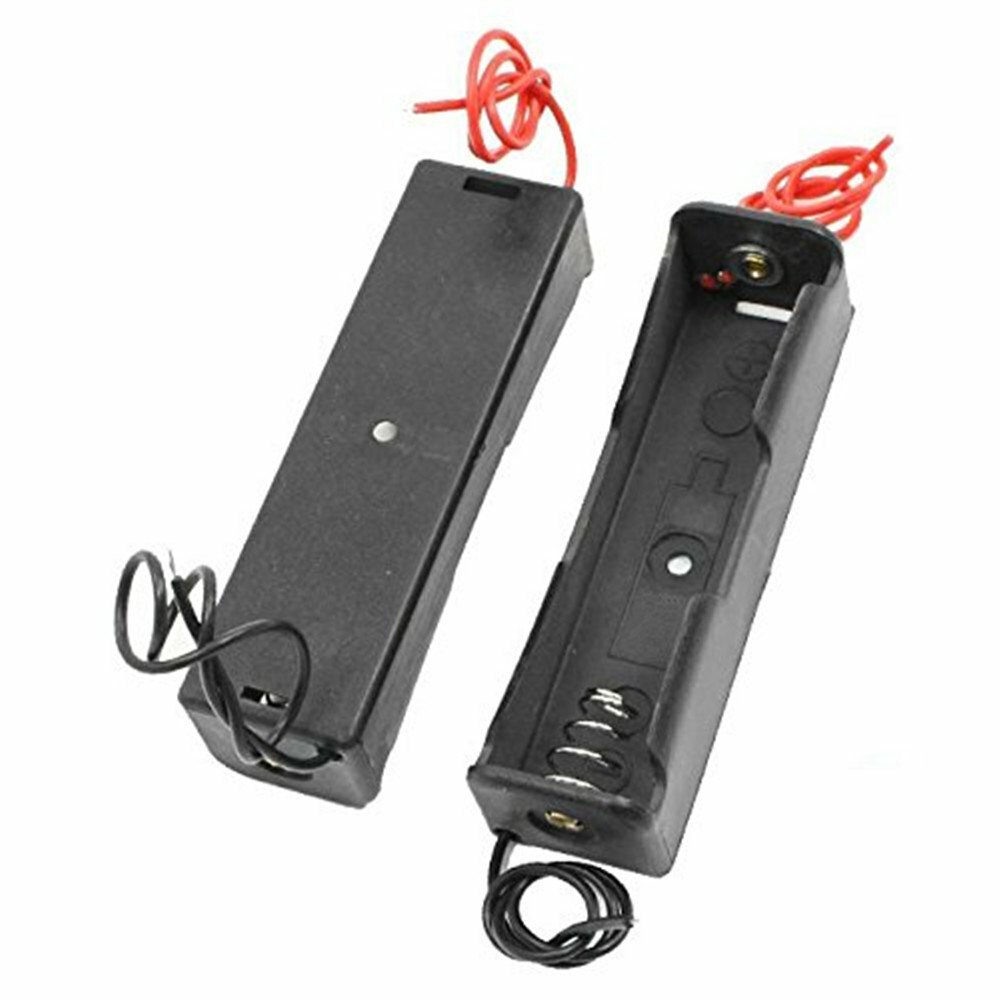 5Pcs Battery Holder Case Box with 6" Wire Leads for 1S 18650 Li-Ion Batteries