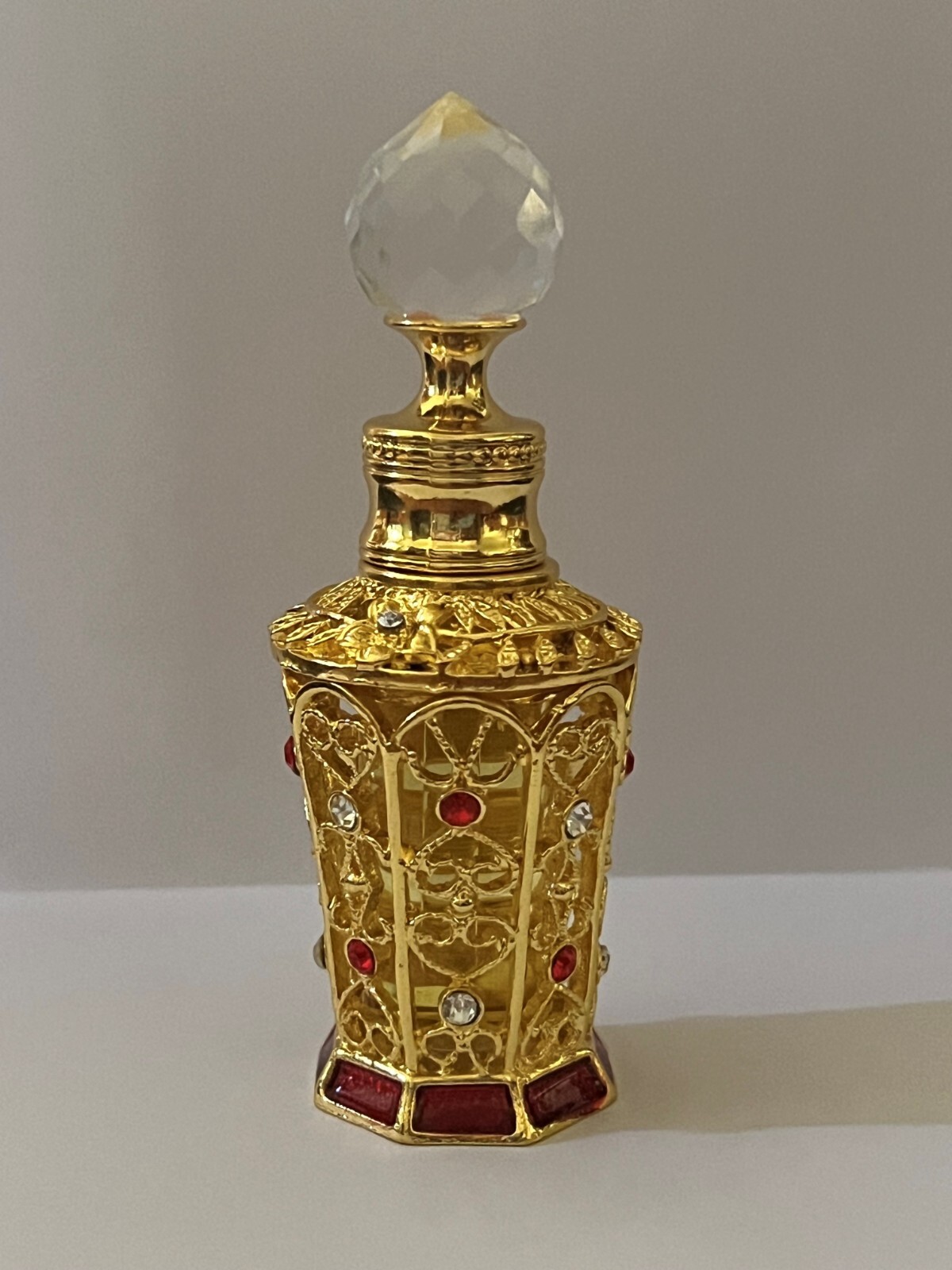 In HIs Presence Prayer Anointing Oil Gold Gemstone Bottle 15 ML