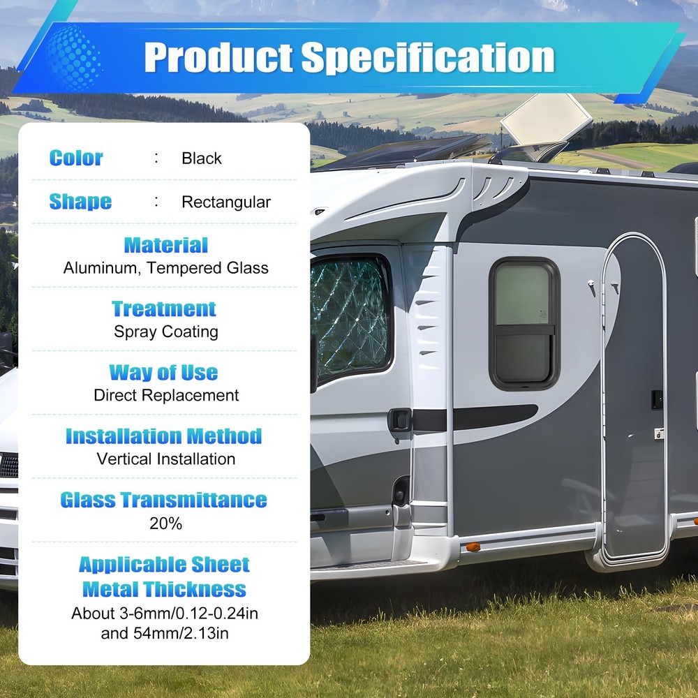 RV Window Vertical Camper with Trim Kit Sliding with Screen
