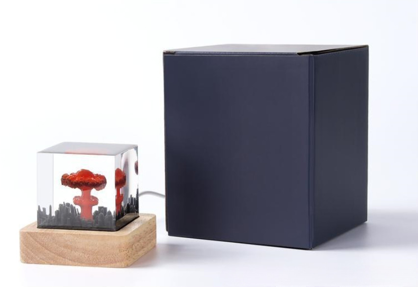 Mushroom Cloud Resin Night Light – Artistic Decor with LED Base