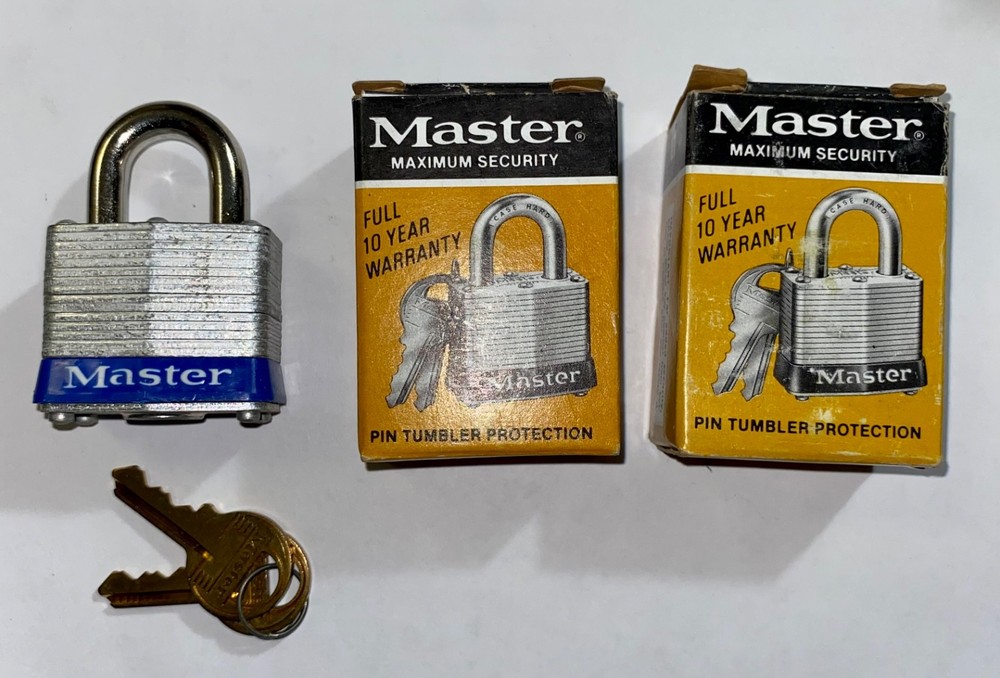 (2) Master Lock 3 Padlocks & Keys