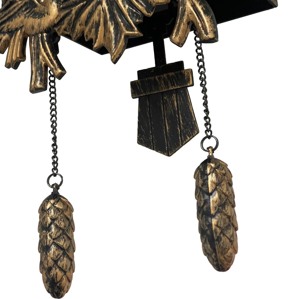 NEW WALPLUS Vintage Cuckoo Clock Brown Chiming Bird Flapping Adjustable Volume