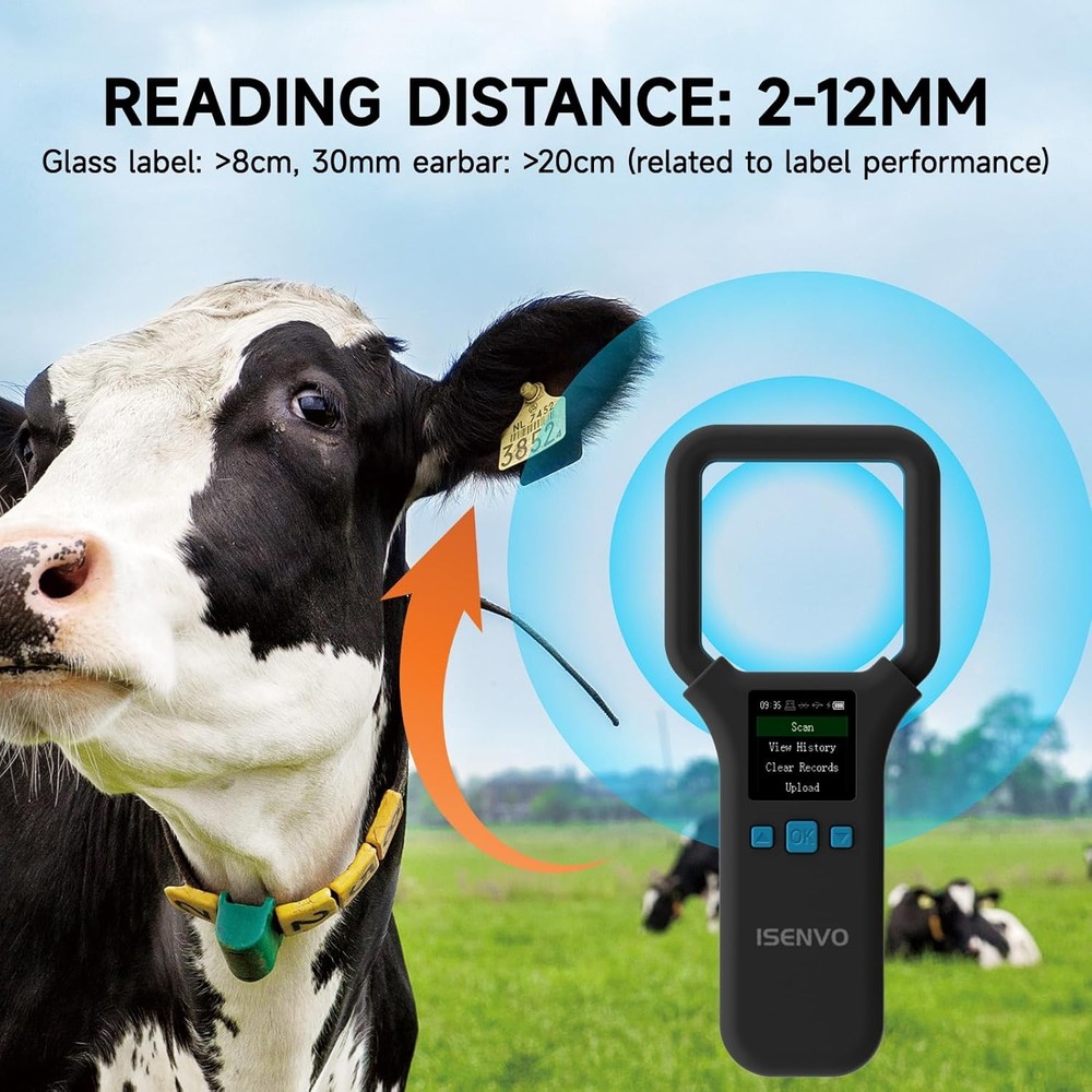 AR190E Bluethooth Pet Microchip Scanner, Wireless Handheld RFID Animal Reader, 1