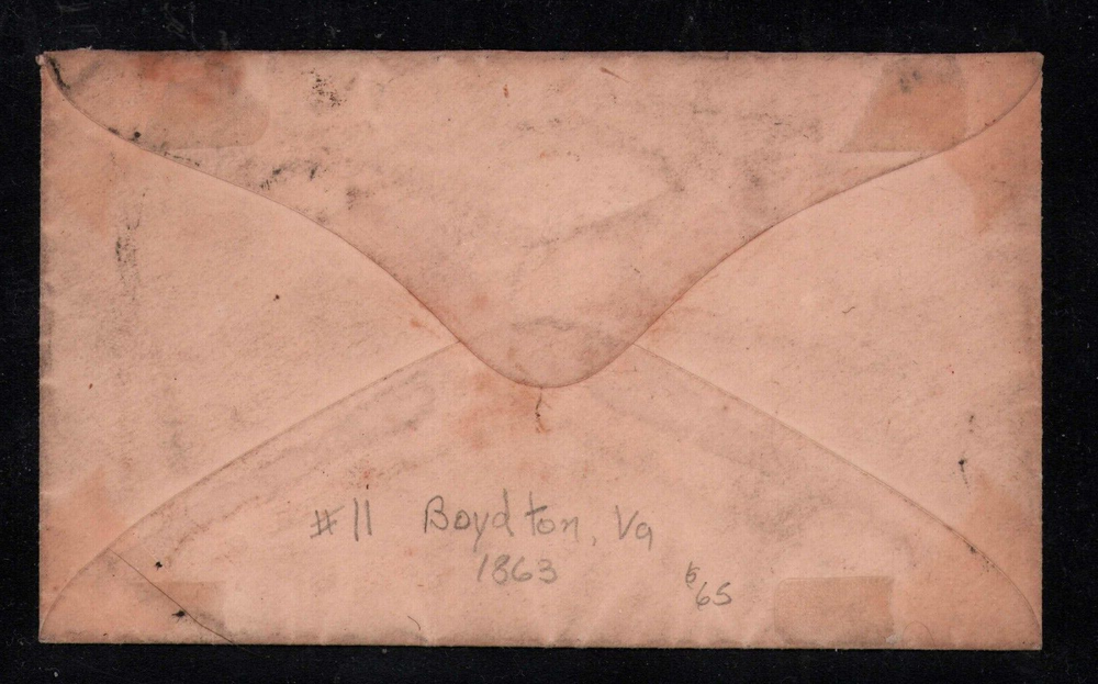 1863 CSA Petite Cover - Boydton VA to Amelia County, Virginia - SC 11 10c