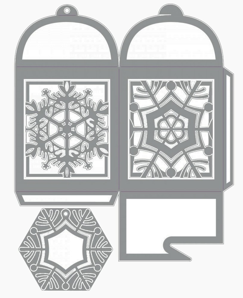 New, Retired Sizzix Thinlits Snowflake Favor Box 4pc #663610 Retail $19.99