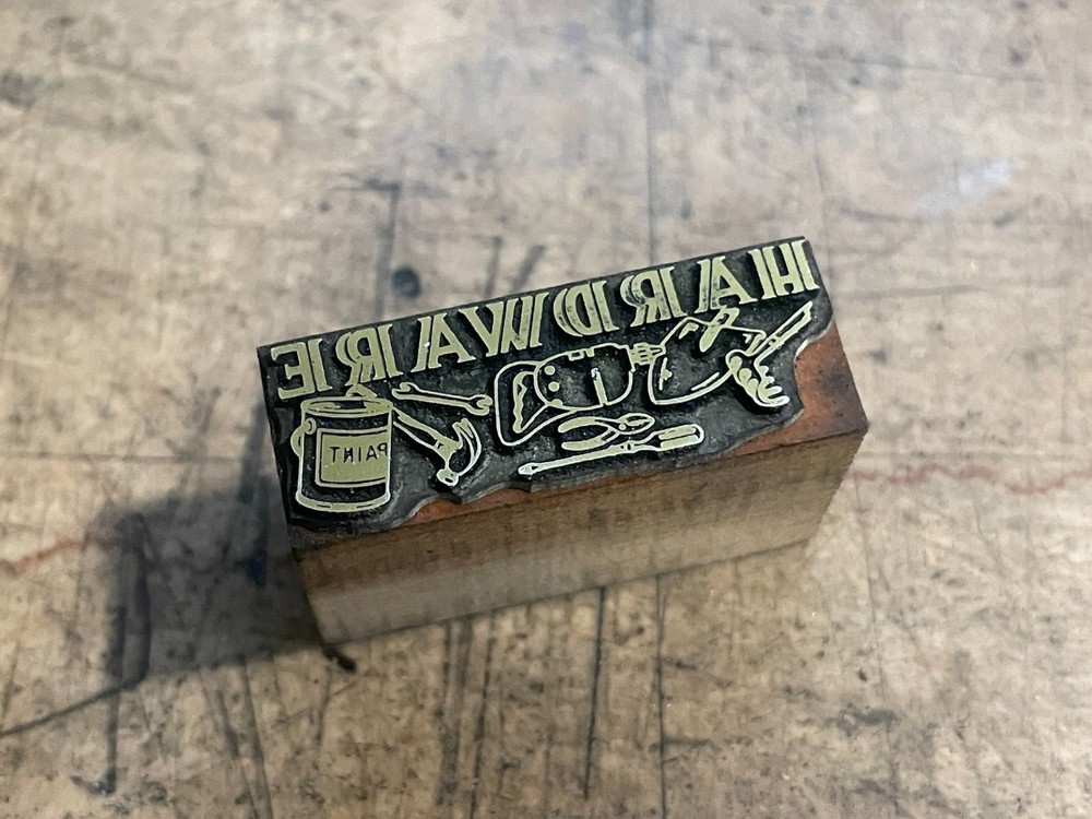 Printing Letterpress Printers Block Hardware Small Header (829)