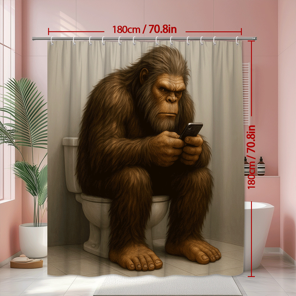 Funny Sasquatch Shower Curtain - Unique Bathroom Decor