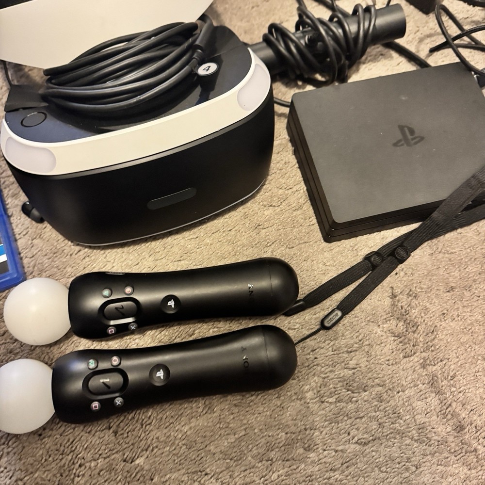 Sony PlayStation VR Headset Bundle, Move Controllers, Game, HDMI, Room-Scale VR