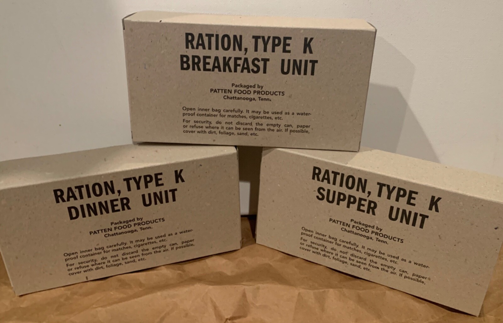 Early-Mid War Fully Edible WWII Reproduction K Ration Breakfast Dinner Or Supper