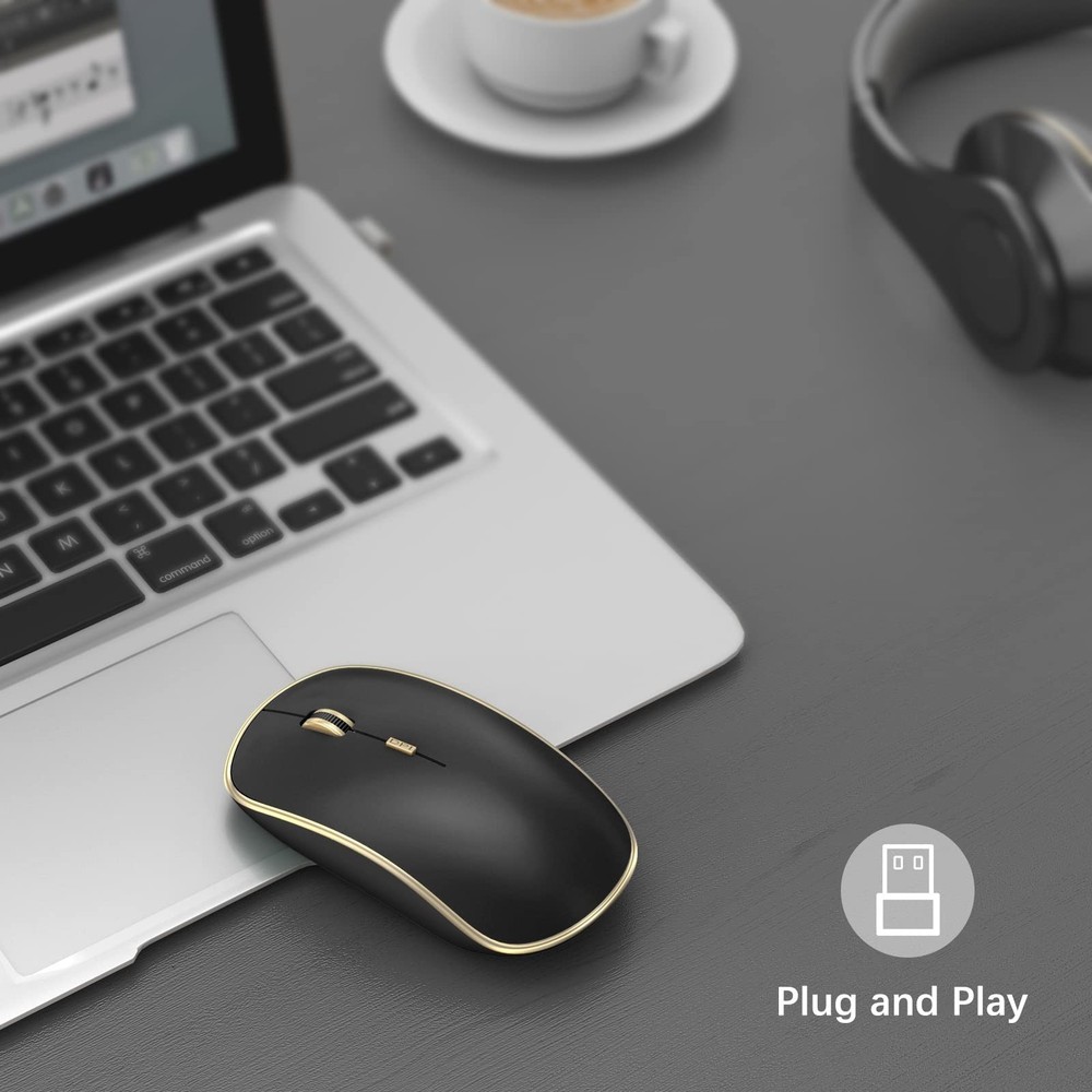 JOYACCESS Silent Wireless Mouse, Portable USB Mouse with 5 Adjustable DPI Lev...