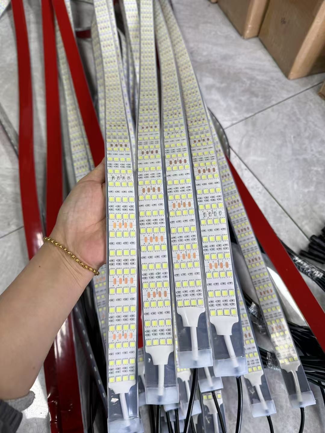 4PCS 4FT Kit Quad Row White LED Strips Fit for Car Truck 15.5'' Wheel Rim Lights