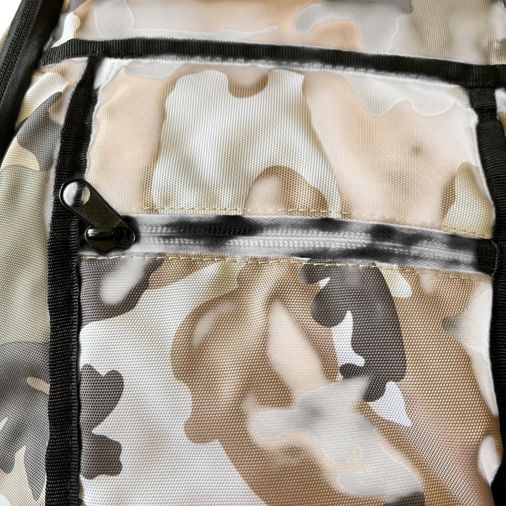 LS2 Helmets Storage Backpack Brown Camouflage Zip Closure Outer Pocket