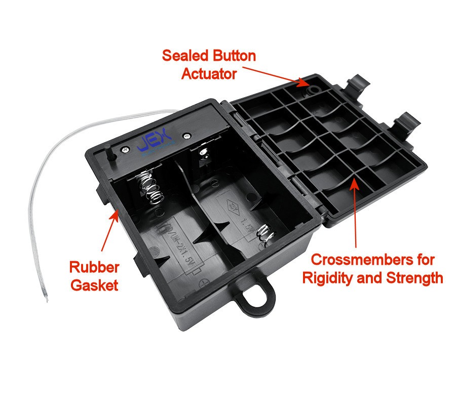 Waterproof Twin/2X D DIY Battery Holder Case Box 3V With Power Switch & Timer