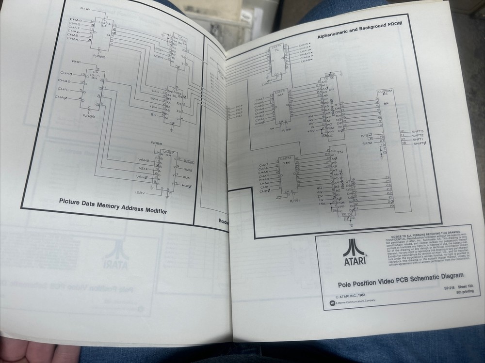 Atari POLE POSITION Arcade Video Game Manual Schematic - good used original