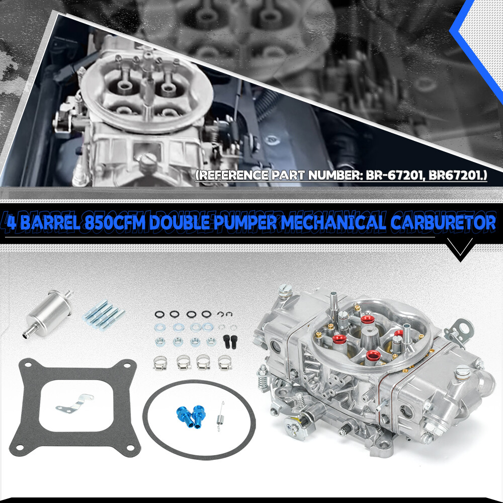 Carburetor 4 Barrel 850 CFM Double-Pumper Mechanical Choke Square Bore BR-67201