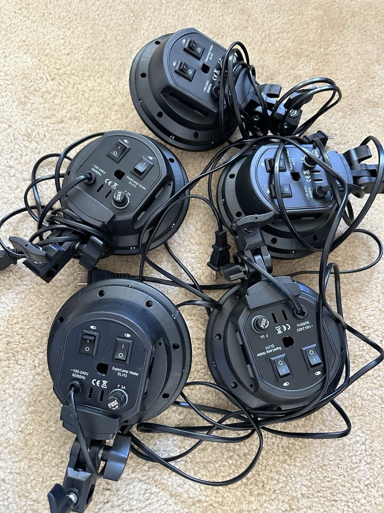 E27 Four Socket Multi-Holder Studio Tricolor Lights - 5 Count