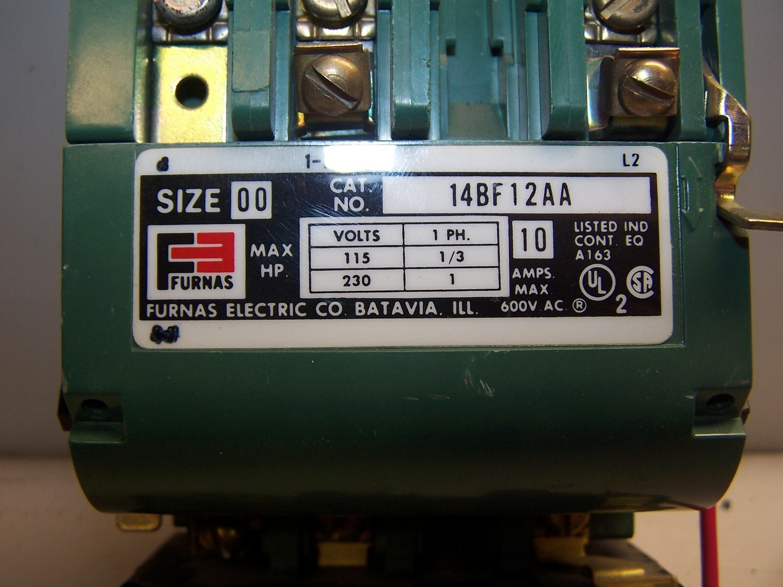 FURNAS SIZE 00 MOTOR STARTER COIL 120/240 VAC 1 HP 10 AMP MAX 14BF12AA