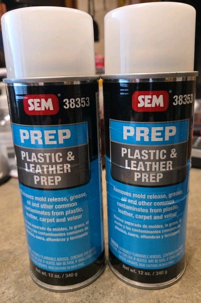 SEM Prep Plastic & Leather Prep 38353 2 Cans 12oz Ea. NEW