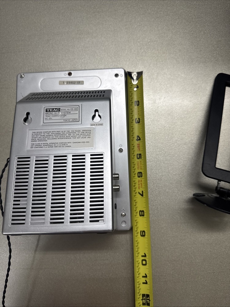 TEAC Micro Hi-Fi System CD-X8 Silver Receiver/CD Player Untested Read Below