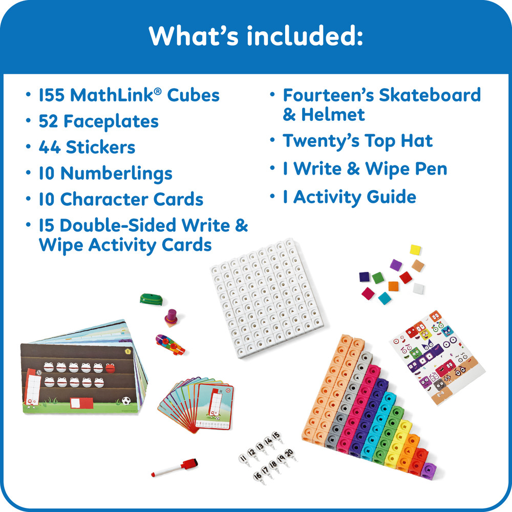 hand2mind Numberblocks 11-20 MathLink Cubes Activity Set, Elementary Math