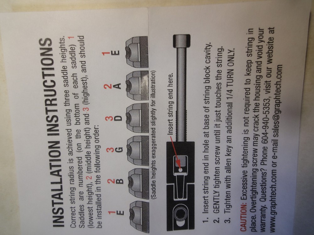 NEW Graph Tech String Saver Floyd Rose Style Saddles Set 7 String PG-0080-C7