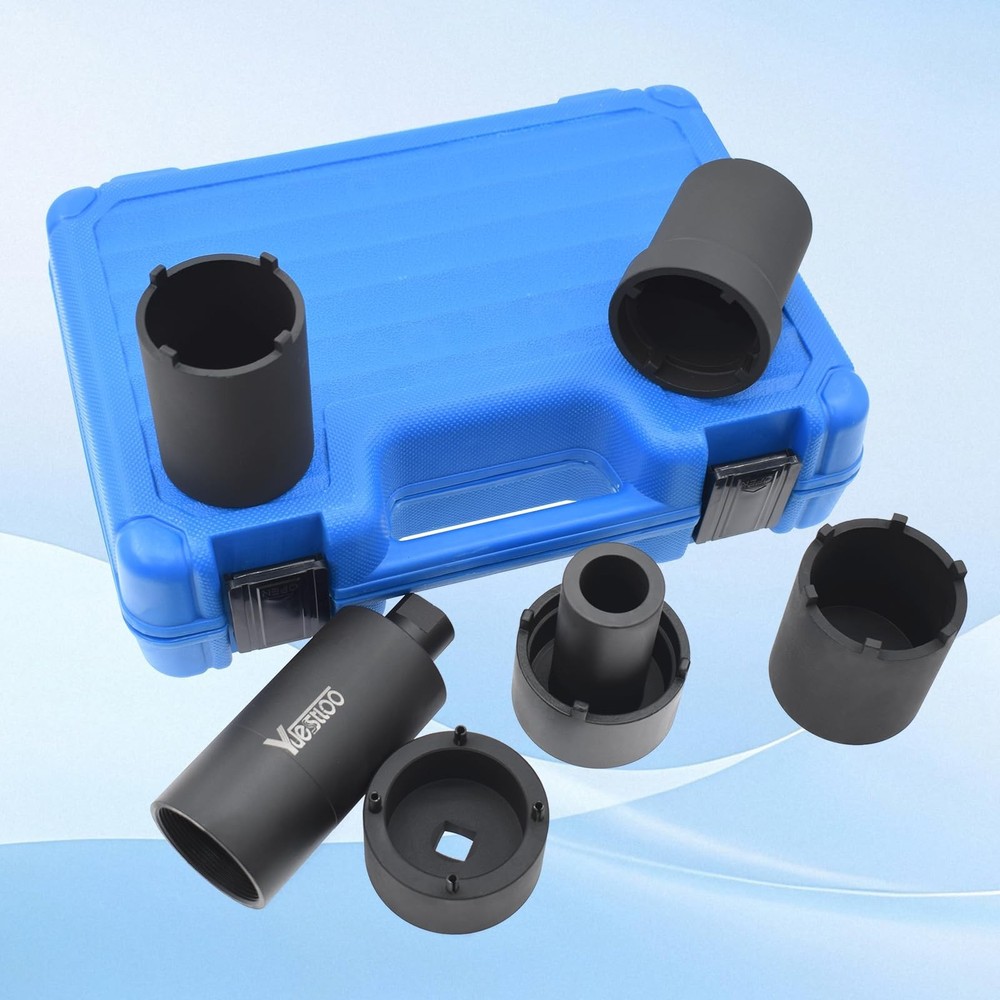 Spindle Nut Socket Tool Kit, 6 Pcs Axle Hug Lock Nut Socket Remover Installer...