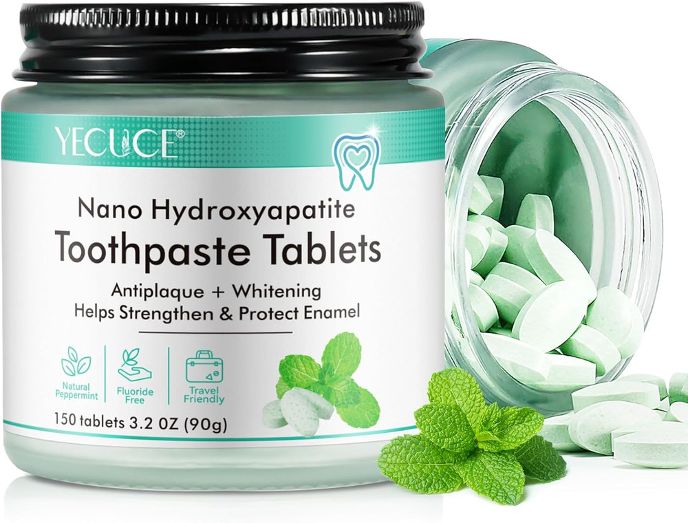 Toothpaste Tablets, Hydroxyapatite Toothpaste, Natural Peppermint Toothpaste Tab