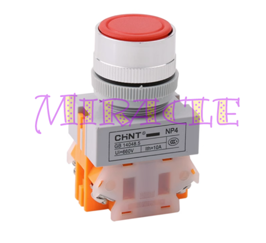 1PC New Chint NP4-11BNZS red Pushbutton Switches Self-Locking
