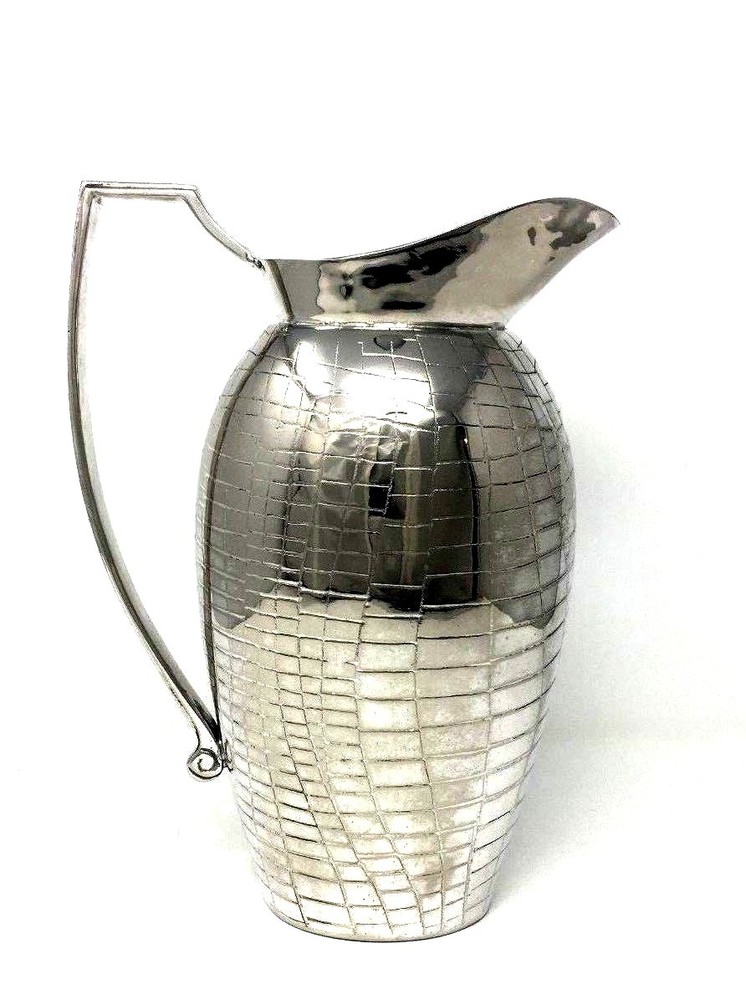 Vintage Rare Silver Plated Pitcher with Alligator Pattern