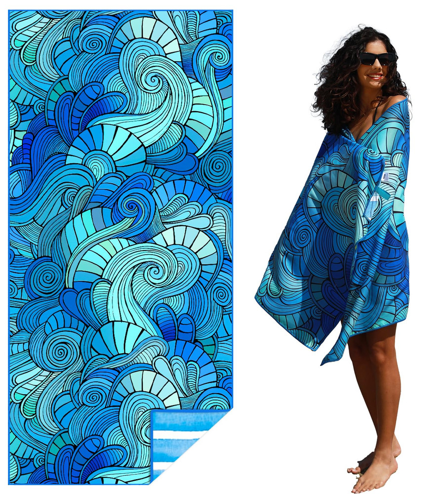 Beach Towel - Thin Lightweight Microfiber Quick Dry